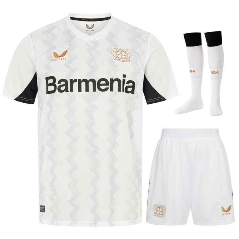Camiseta de visita para niños del Bayer Leverkusen 2024/25 - Blanca