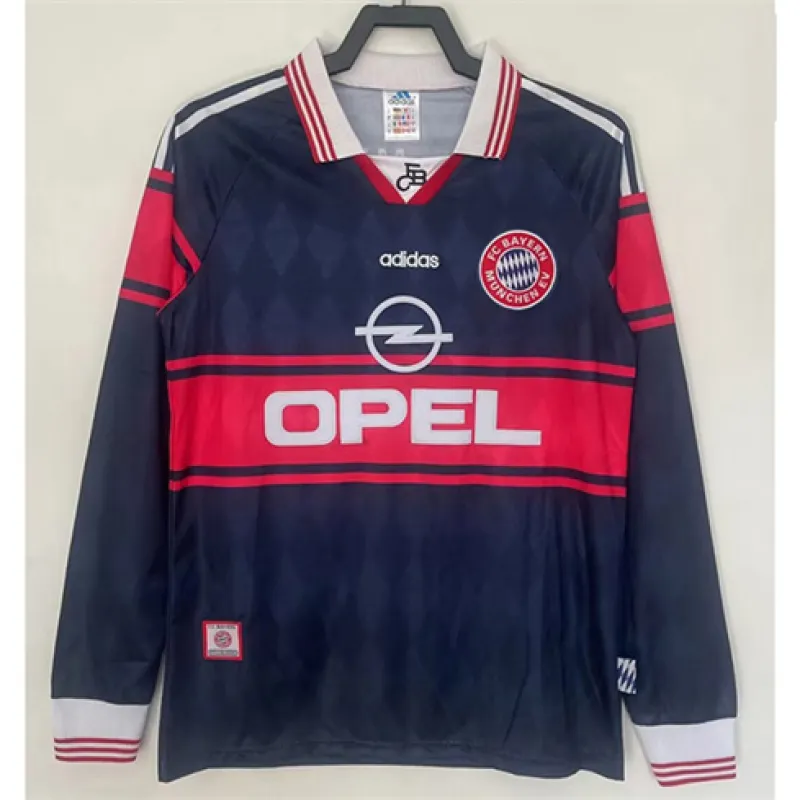 Bayern München 1997-99 Retro Langarmtrikot - Schwarz