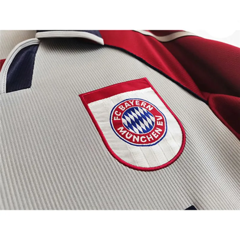Bayern Munich 1998 - 1999 Away Retro Kit - Grey and White
