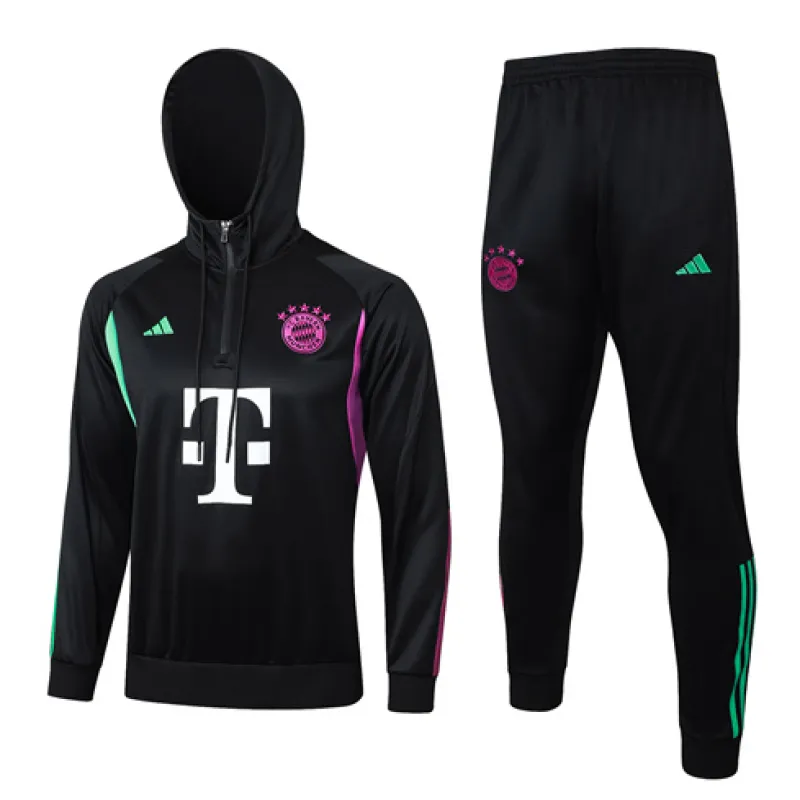 Traje de deporte con capucha para niños del Bayern Munich 2024/2025 - Negro