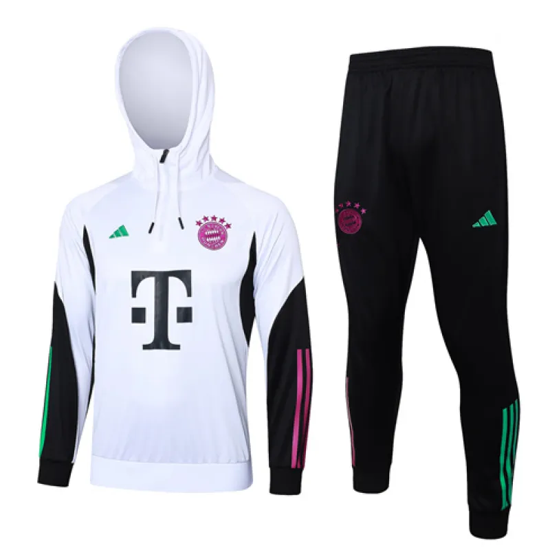 Tuta sportiva con cappuccio della Bayern Munich 2024/2025 - Bianco