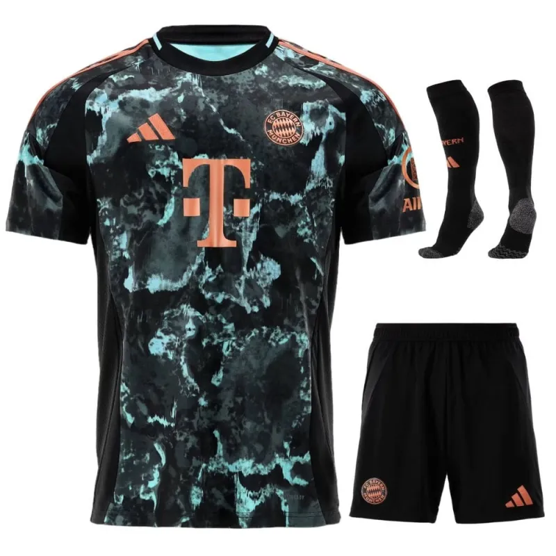 Bayern Munich 2024/25 Kit Maglia Trasferta Bambino Replica - Nero