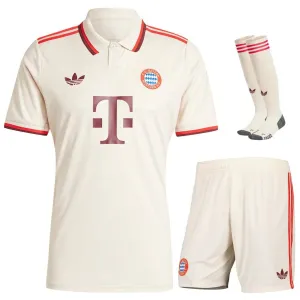 Maglia e Accessori Terza Junior Bayern Munich 2024/25 - Versione Tifoso (Cremisi)