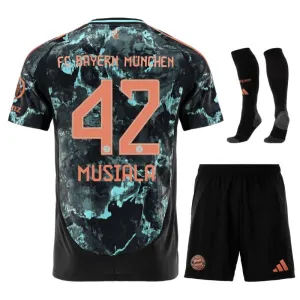 Kids' 2024/25 Bayern Munich Away Star Player Kit - Fan Version (Black, Musiala)