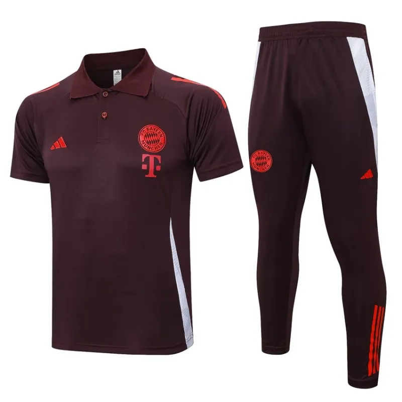 FC Bayern Munich 2024/25 SURVETEMENT POLO Set - Burgundy