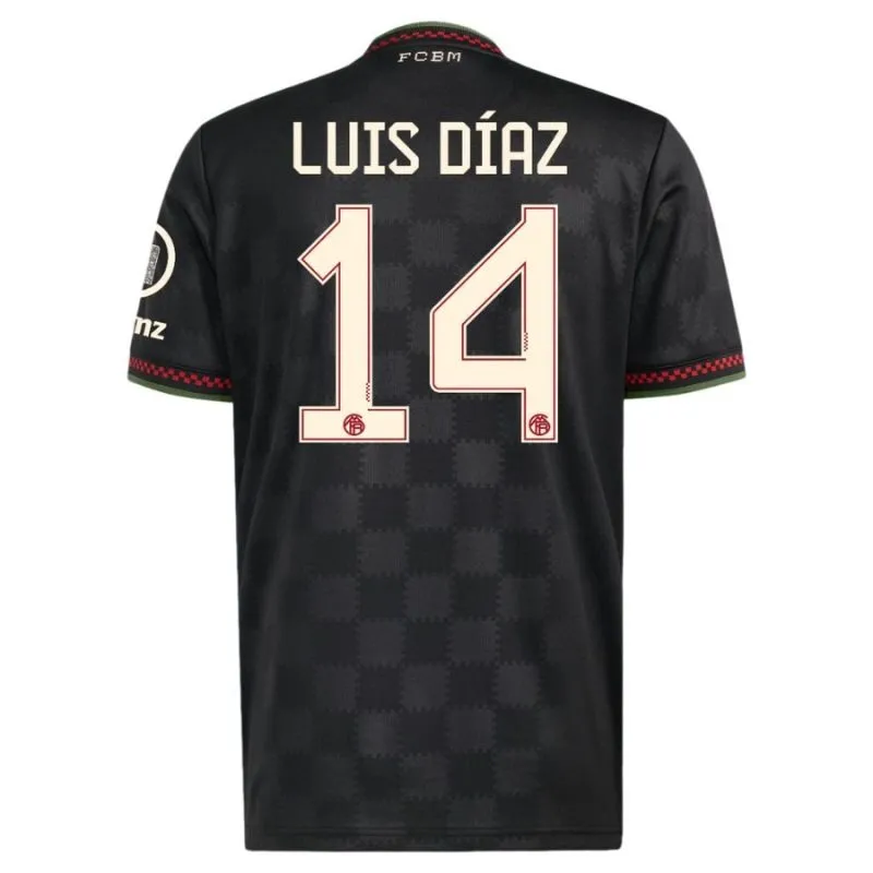 Bayern Monaco LUIS DIAZ 2025/26 Terza Maglia Bambino - Nero