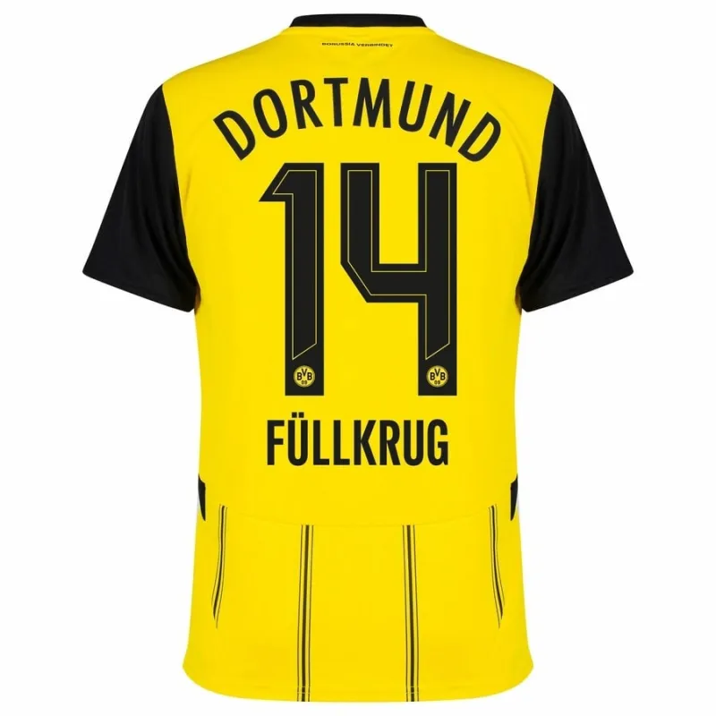 Kit Domicile Junior Borussia Dortmund 2024/25 avec Fullkrug - Version Supporter (Jaune)