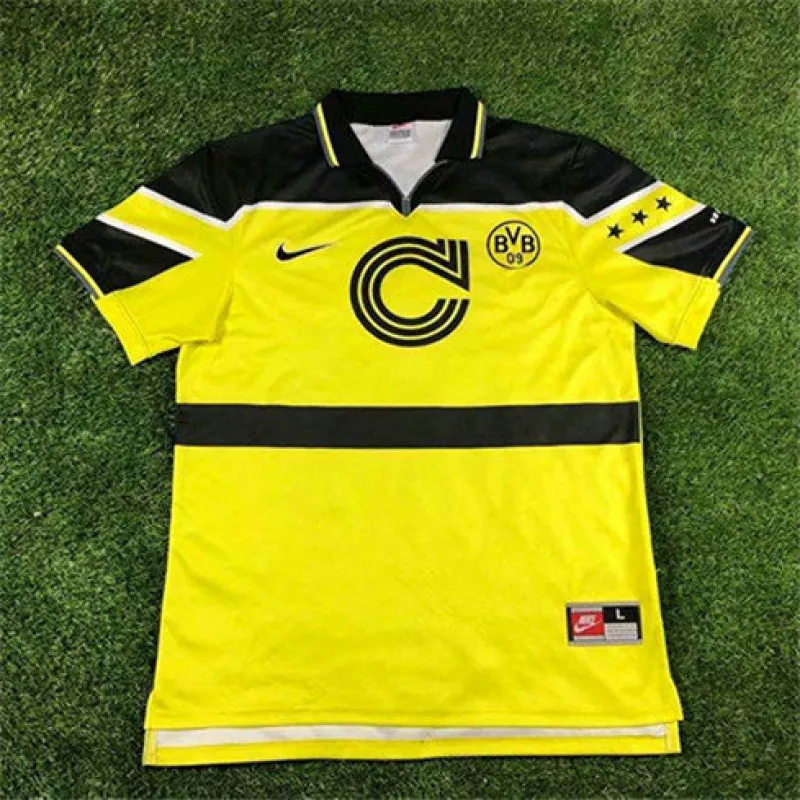 Borussia Dortmund maillot rétro de la Ligue des Champions 1997, jaune
