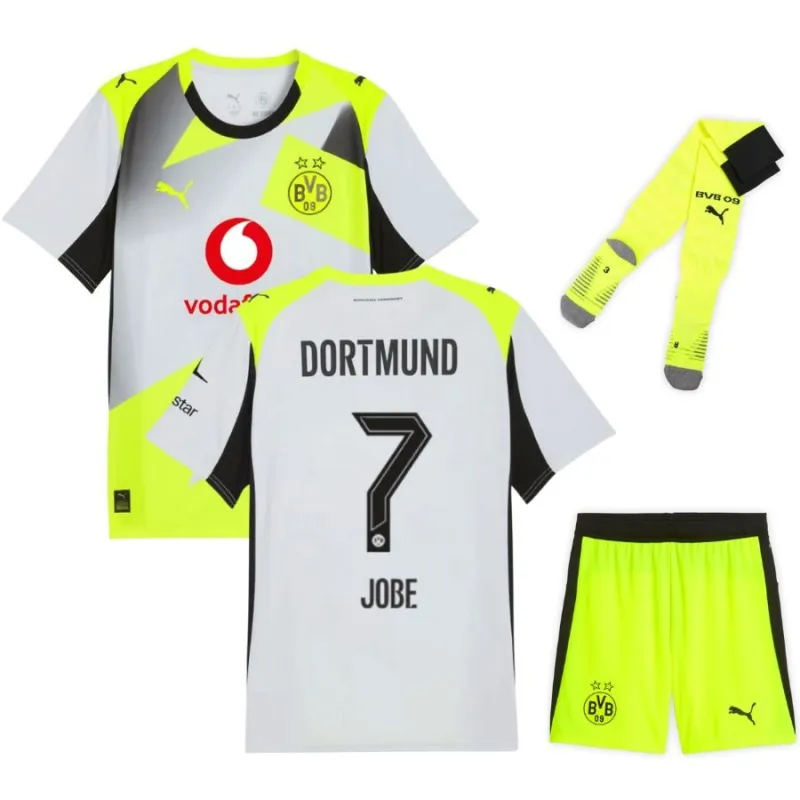 Dortmund JOBE 2025/26 Kids Away Kit - Grey/Green