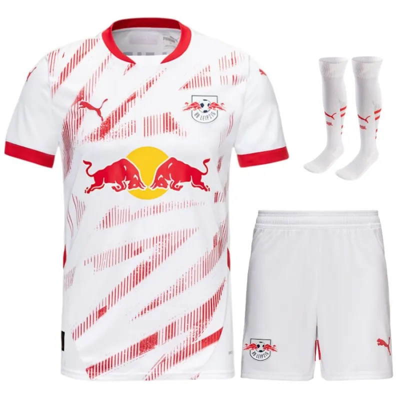 2024/25 RB Leipzig Kinder - Heim - Fan - Trikotsatz (Weiß)