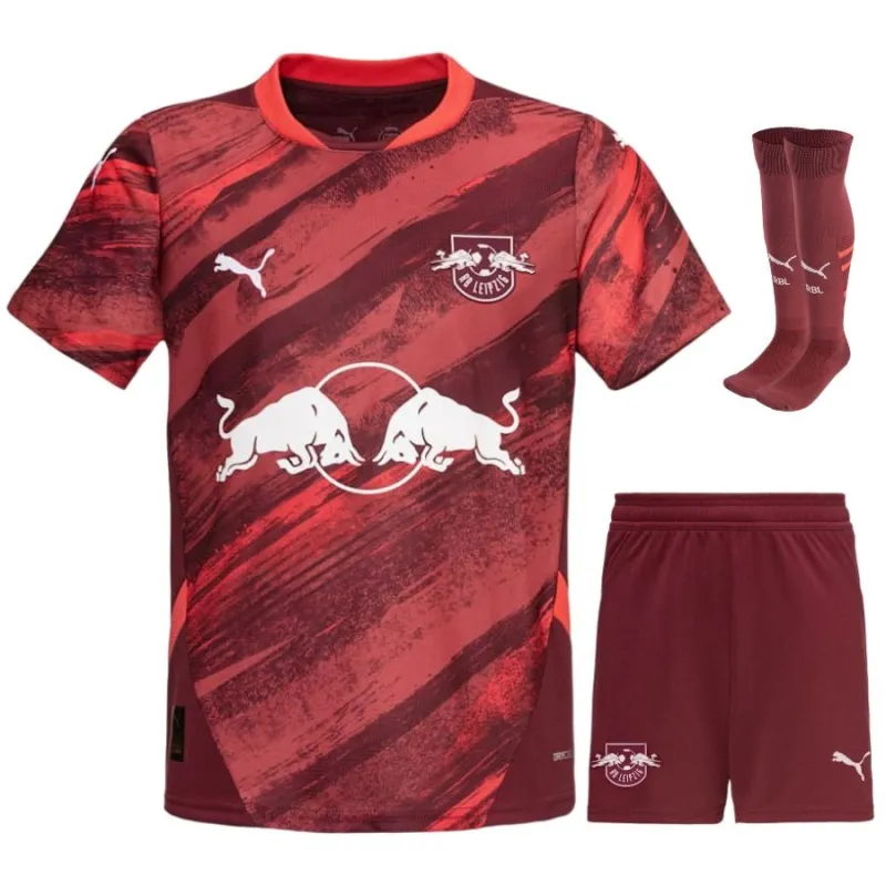 RB Leipzig 2024/25 Away Kids Kit Red