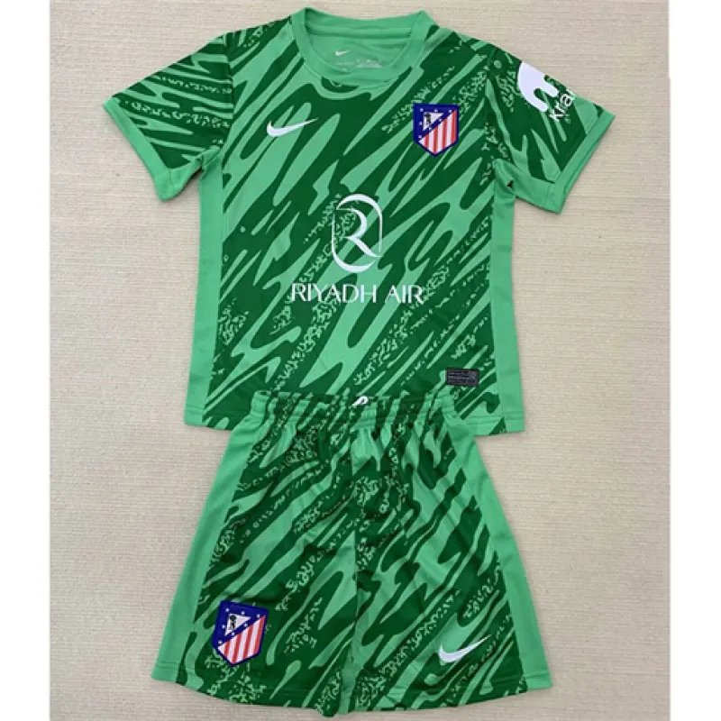 Atlético Madrid Kinder Torwarttrikot und Shorts 2024/25 - Grün