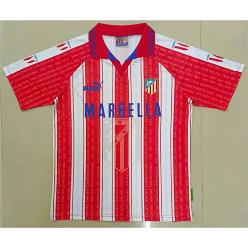 Camiseta retro de Atletico Madrid 1995/96 de local - Rojo/Blanco