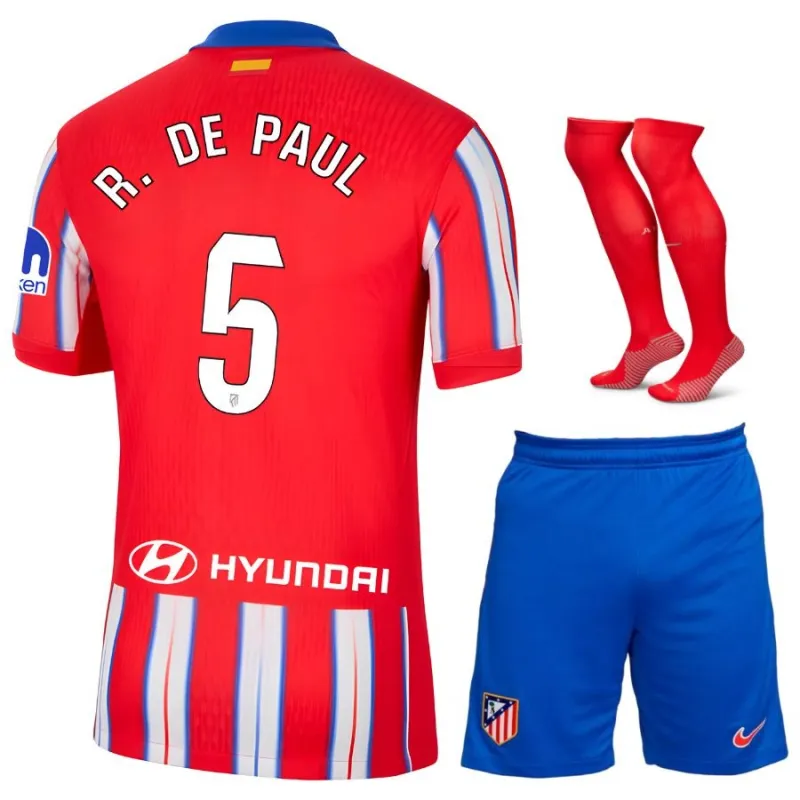 PAUL'S Atletico Madrid Kids' 2024/25 Home Kit - Red/White