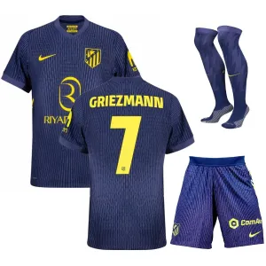 Griezmann Conjunto de camiseta visitante infantil del Atlético de Madrid 2025/26 - Azul