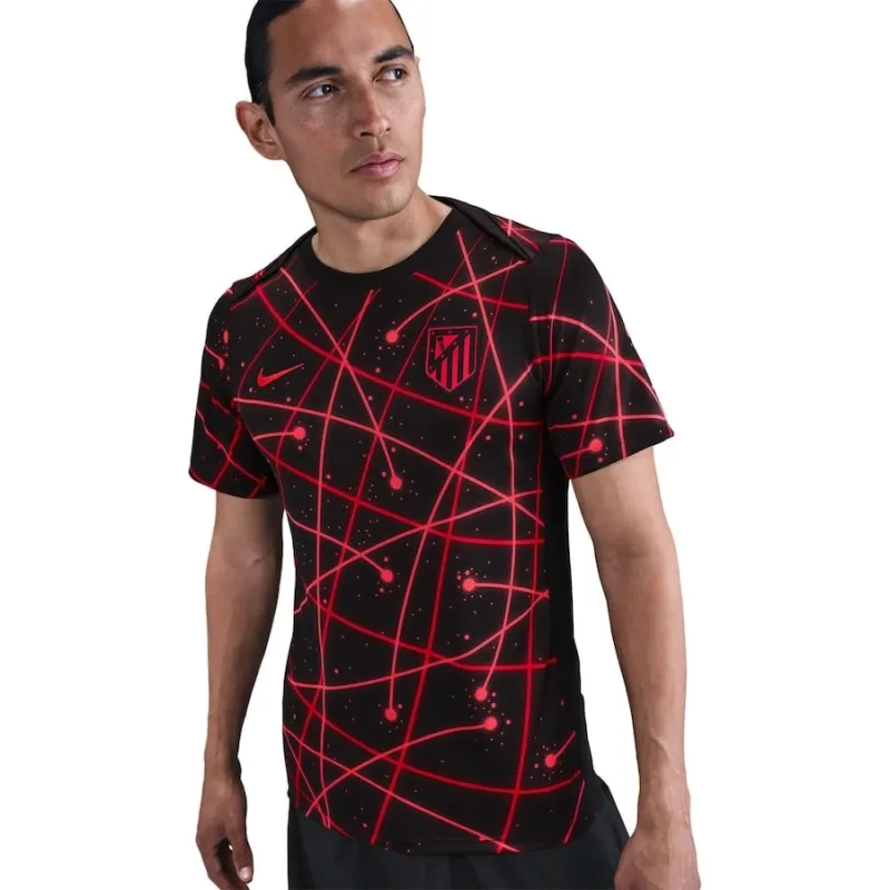 Maglia di pre - partita dell'Atlético Madrid 2025/26 - Nero/Rosso