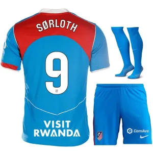 Atlético Madrid SØRLOTH 2025/26 Conjunto de Camiseta Tercera para Niños - Azul