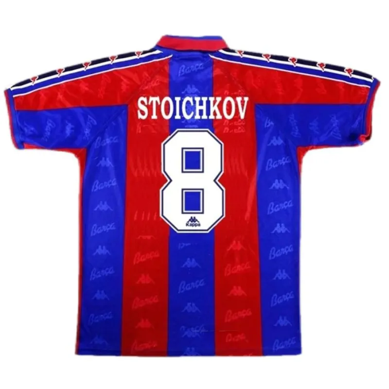 Barcelona STOICHKOV 1996/97 Retro-Heimtrikot - Rot/Blau