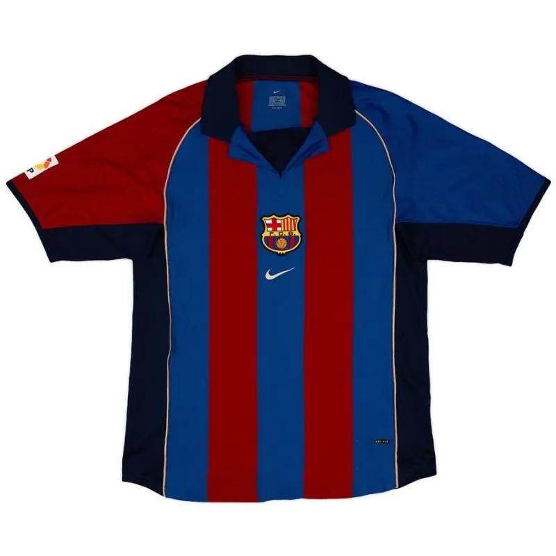 Barcelona XAVI 2001/02 Retro Home Jersey - Red/Blue