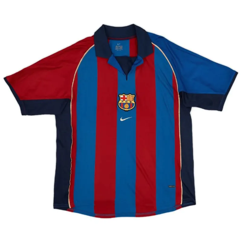 Barcelona RIVALDO 2001/02 Retro Home Jersey - Red/Blue