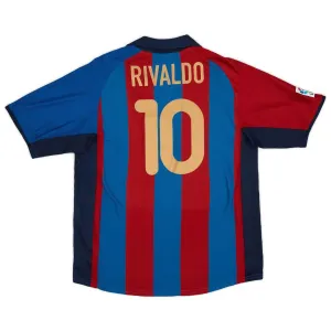 Barcelona RIVALDO 2001/02 Retro Home Jersey - Red/Blue