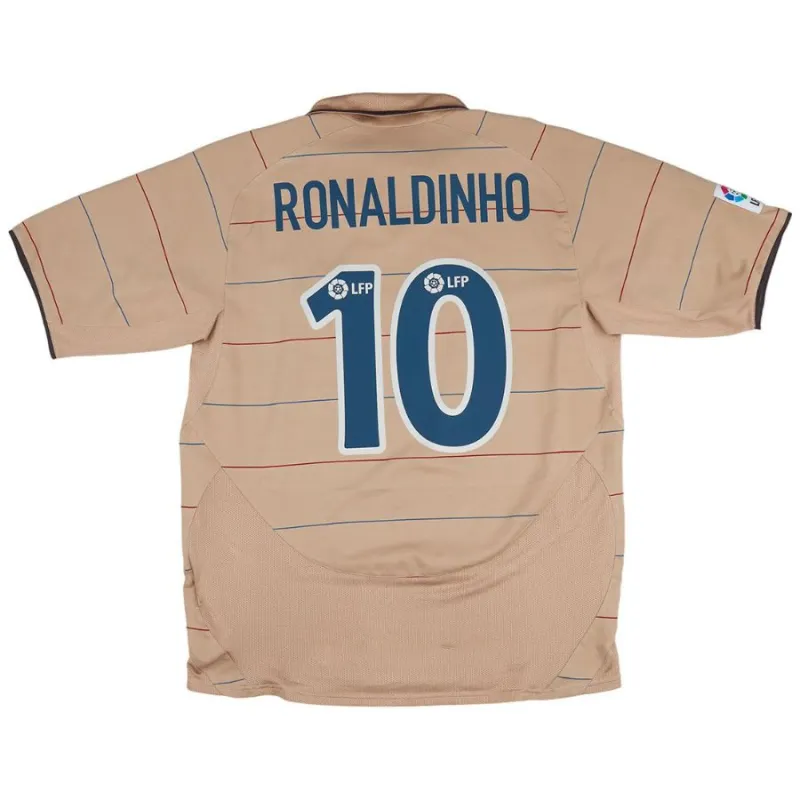 Barcellona RONALDINHO 2003 2005 Maglia Fuori Casa Retro - Giallo