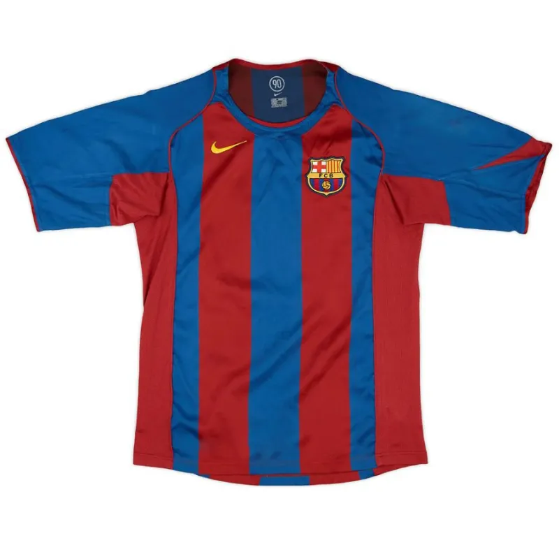 Barcelona RONALDINHO 2004/05 Retro Home Jersey - Red/Blue