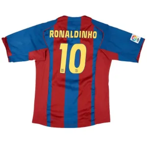 Barcelona RONALDINHO 2004/05 Retro Home Jersey - Red/Blue