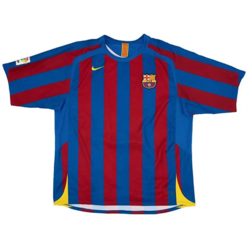 ETO'O 2005/06 Retro Home Jersey - Red/Blue