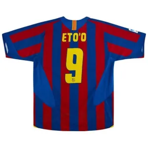 ETO'O 2005/06 Retro Home Jersey - Red/Blue
