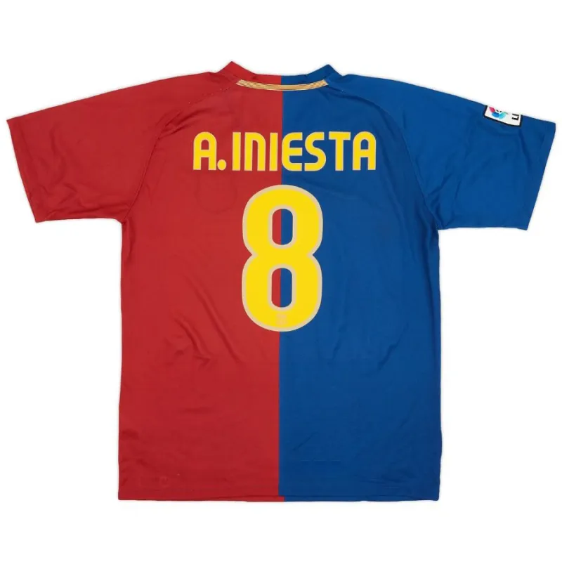 Barcelona A.INIESTA 2008/09 Retro Heimtrikot - Rot/Blau