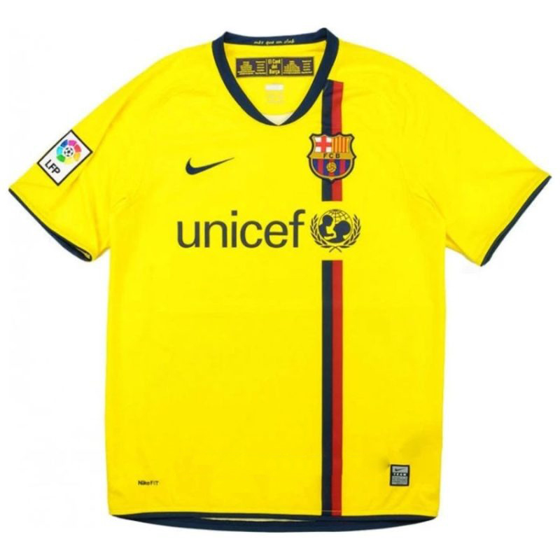 Barcelona A.INIESTA 2008/09 Retro Auswärtstrikot - Gelb