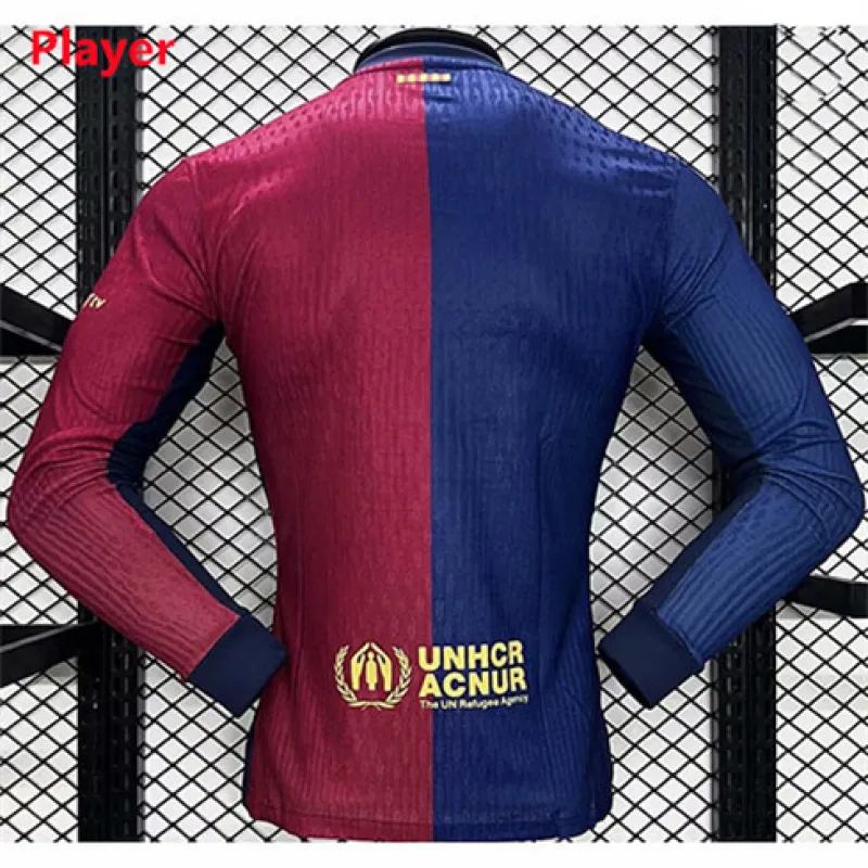 Maglia a maniche lunghe della versione per giocatori di casa del FC Barcelona 2024/25 - Rosso/Azzurro