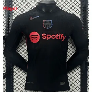 Maillot à manches longues de la version joueur d'extérieur du FC Barcelona 2024/25 - Noir