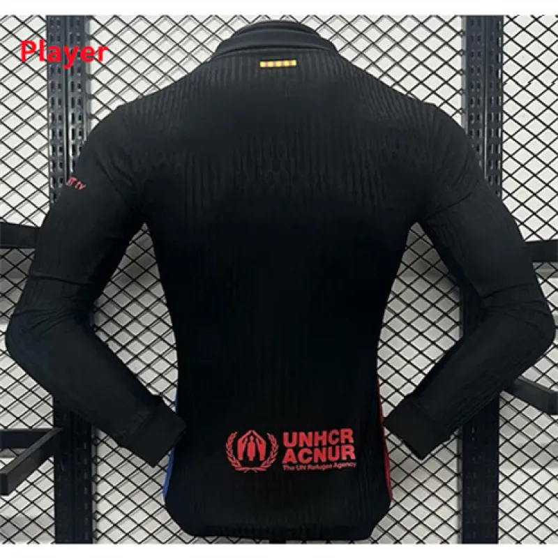 FC Barcelona Long Sleeve Away Player Version Jersey 2024/25 - Black