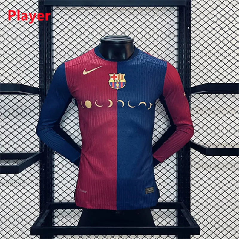 Maillot long de joueur d'édition spéciale domicile du FC Barcelona 2024/25 - Rouge/Bleu