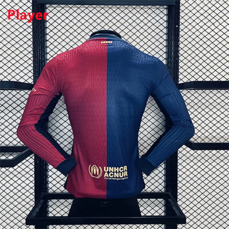 Maillot long de joueur d'édition spéciale domicile du FC Barcelona 2024/25 - Rouge/Bleu