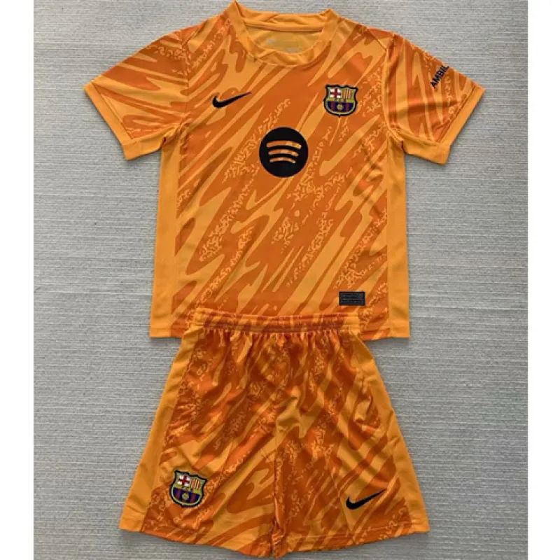 FC Barcelona Maillot et shorts de gardien de but pour enfants 2024/25 - Orange
