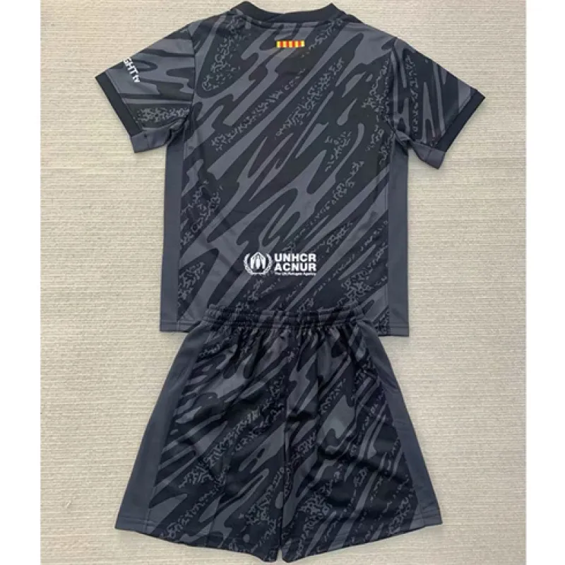 FC Barcelona Kinder Torwarttrikot und Shorts 2024/25 - Schwarz