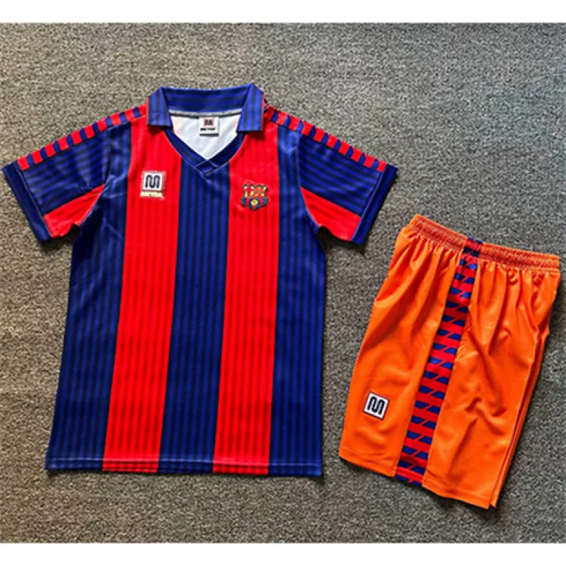 FC Barcelona Kids' Retro Jersey 1991/92 Home - Red/Blue