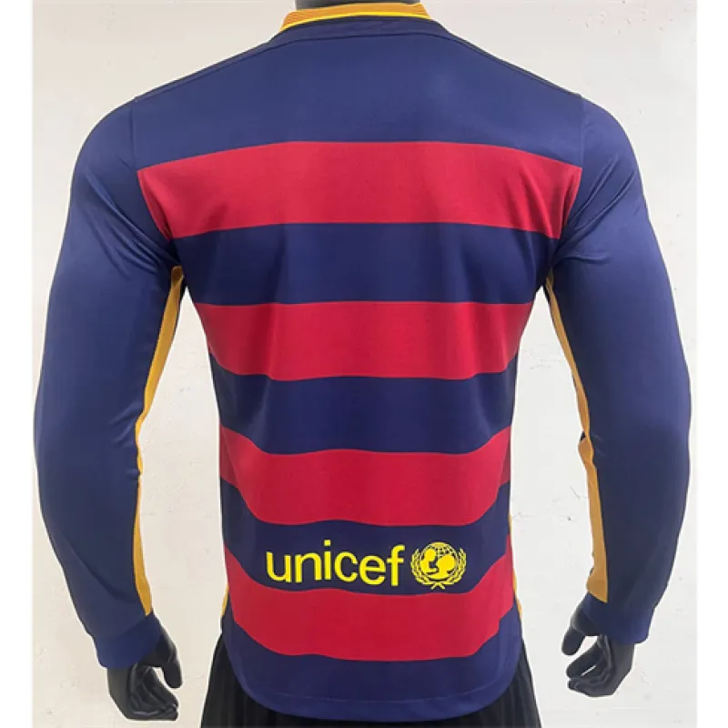 FC Barcelona Retro Long-Sleeved Jersey 2015/16  Home - Red/Blue