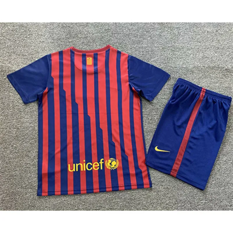 FC Barcelona Kids' Retro Jersey 2011/12 Home - Red/Blue