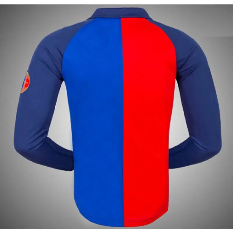 FC Barcelona Retro Langarm-Trikot 1899-1999 Gedenkausgabe - Rot/Blau