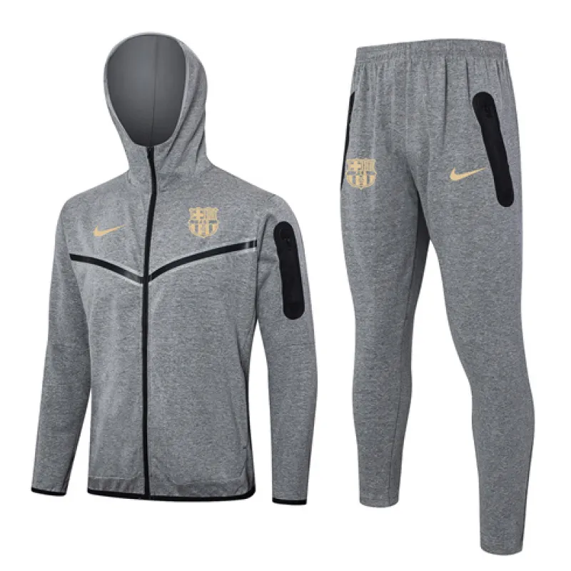 Giacca sportiva con cappuccio del FC Barcelona 2024/25 - Grigio