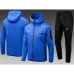 Barcelona 2024/25 Trainingsjacke mit Kapuze blau
