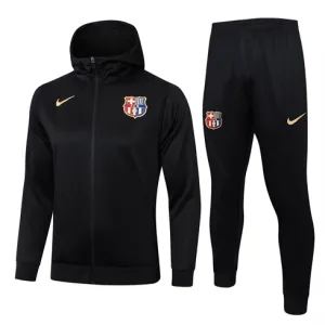 FC Barcelona Kinder-Kapuzen-Sportjacke 2024/25 - Schwarz
