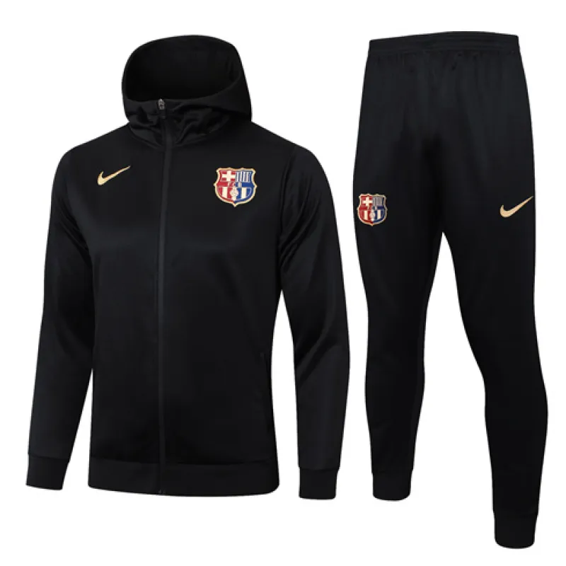 FC Barcelona Children's Hooded Sports Jacket 2024/25 - Black