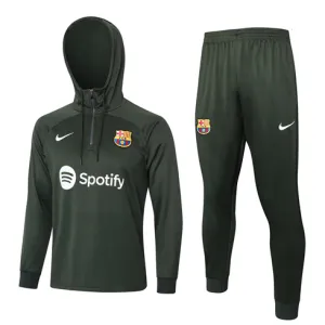 FC Barcelona Children's Hooded Sportswear 2024/25 - Dark Green
