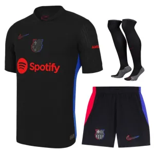FC Barcelona Kids' Jersey Set for the 2024-25 Away Games - Black
