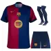 FC Barcelona Kids' Home Kit 2024/25 with New Sponsor - Red/Blue